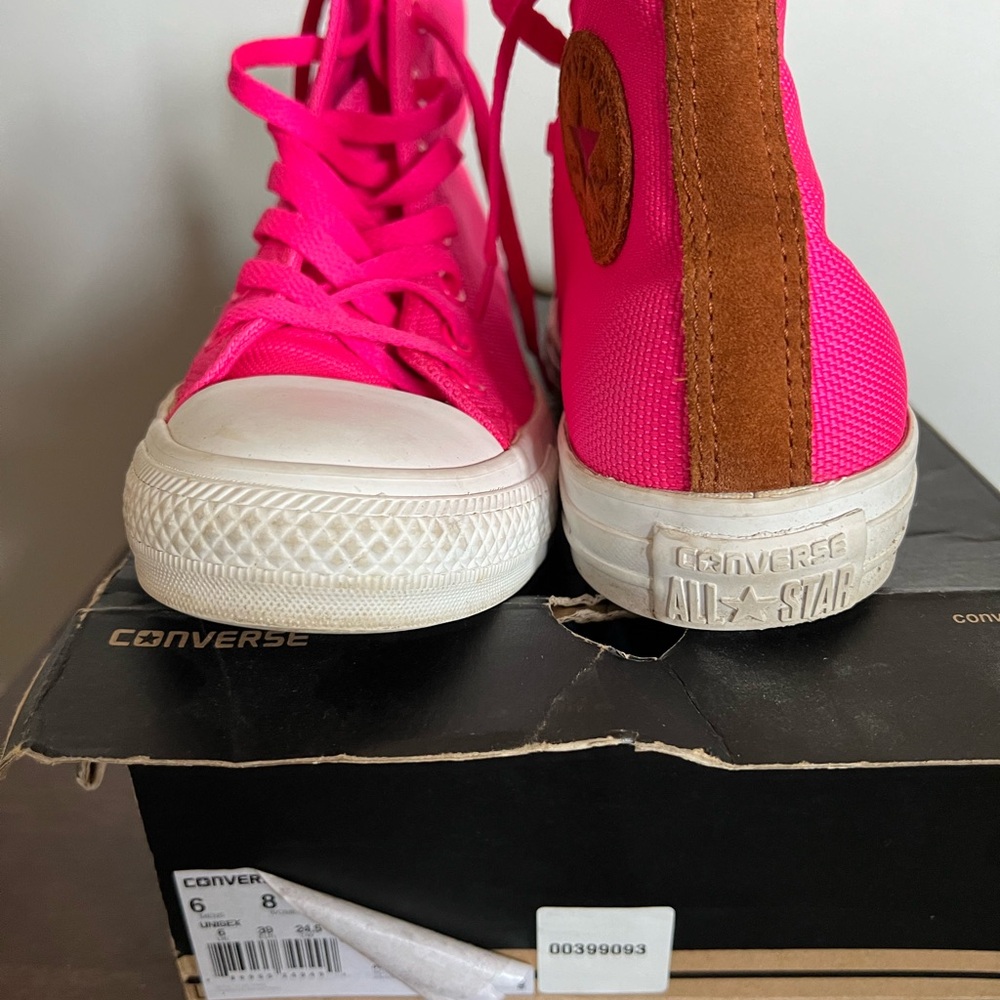 Converse Neon Pink and Brown High-Tops
